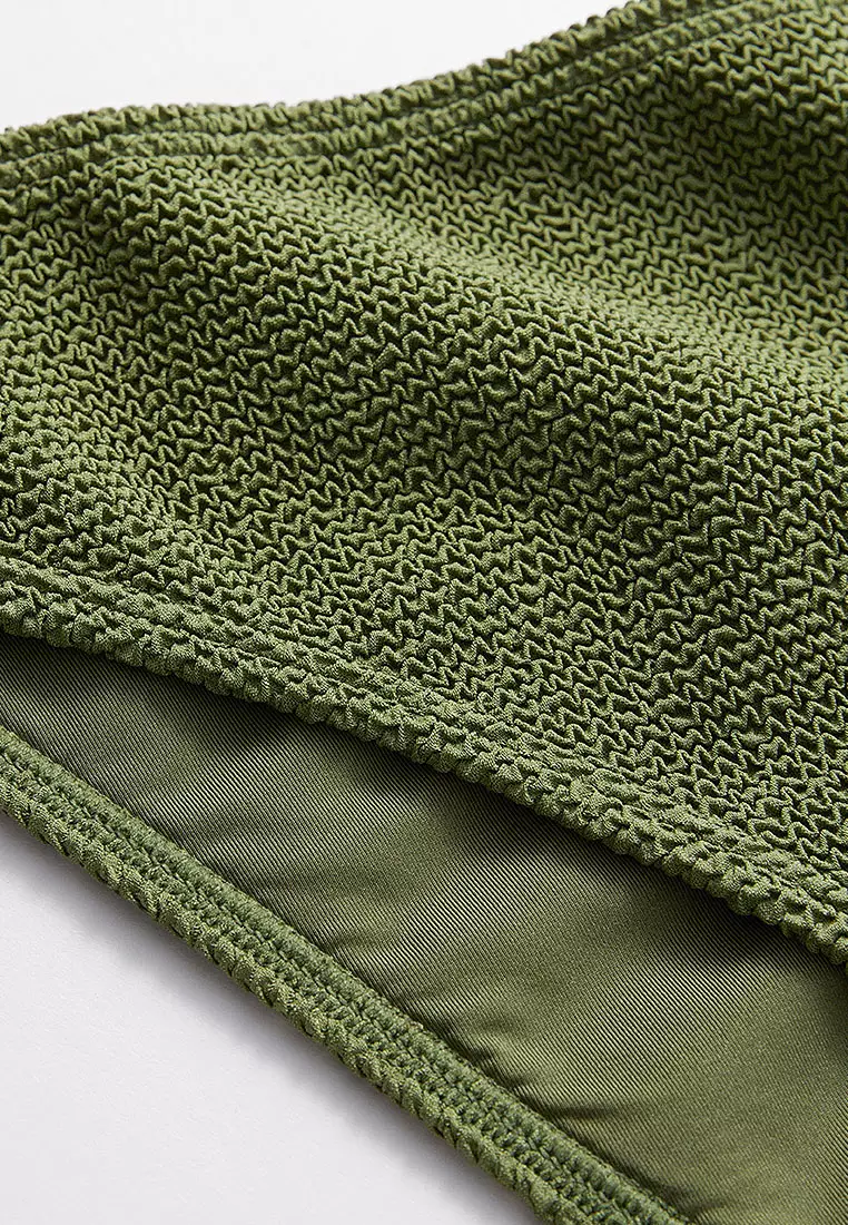 Textured High-Waist Bikini Briefs