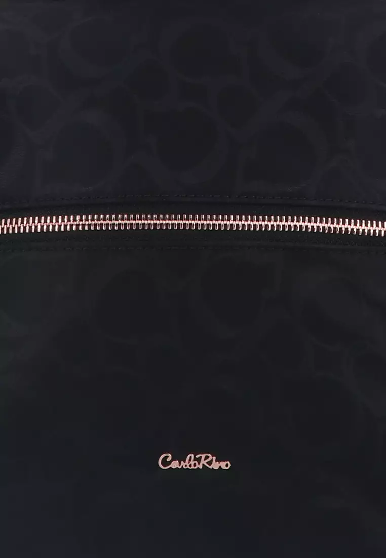 Black Carlo GEO Nylon Transformable Tote