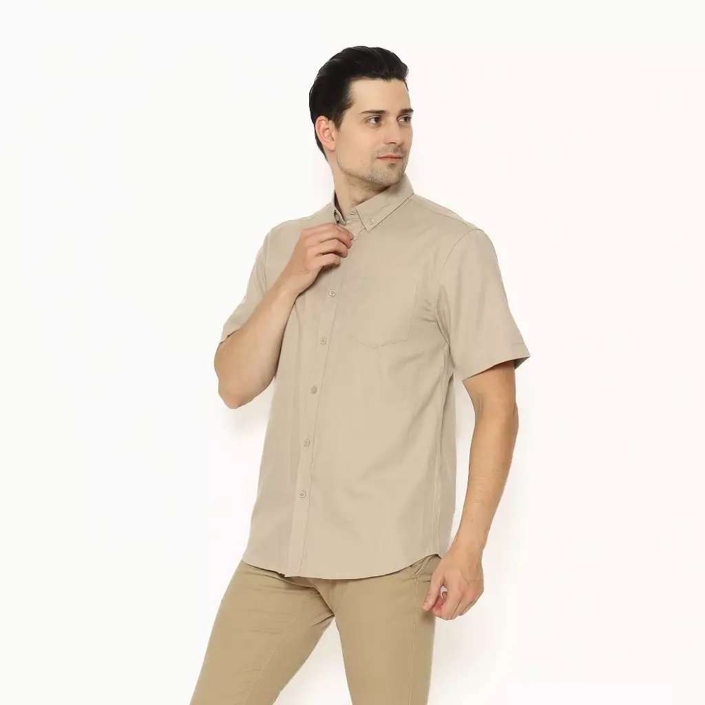 AMK Kemeja Pria Lengan Pendek SHS KAZUKI S/S Khaki