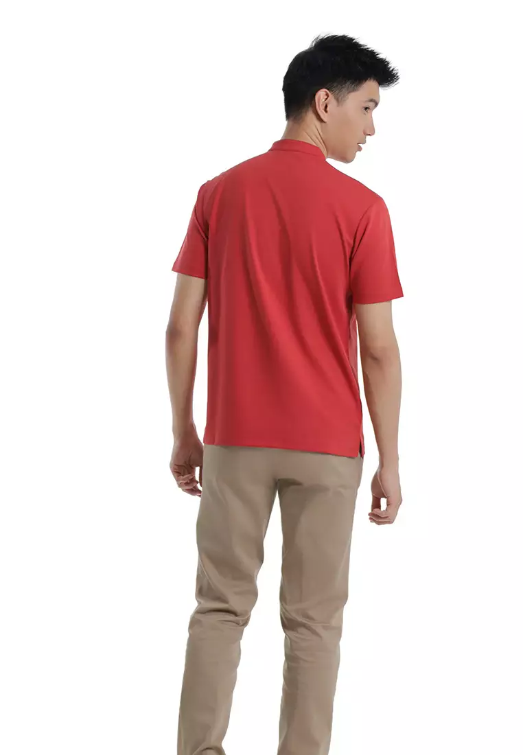 Byford Mandarin Polo Shirt Short Sleeve - 3626001A-75Red