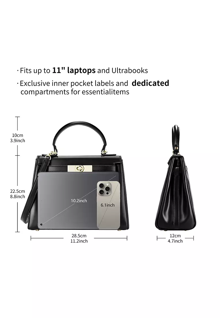 Victoria女士顶级手提包-黑色包 带金色五金件