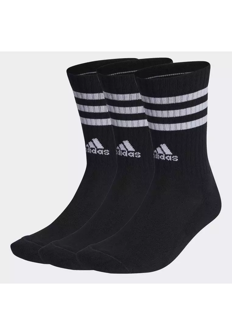 3-stripes cushioned crew socks 3 pairs
