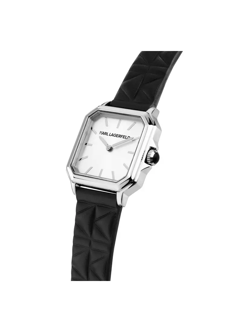 【2 Years Warranty】KARL LAGERFELD 33mm Women's White Square Quartz Watch R0551102501