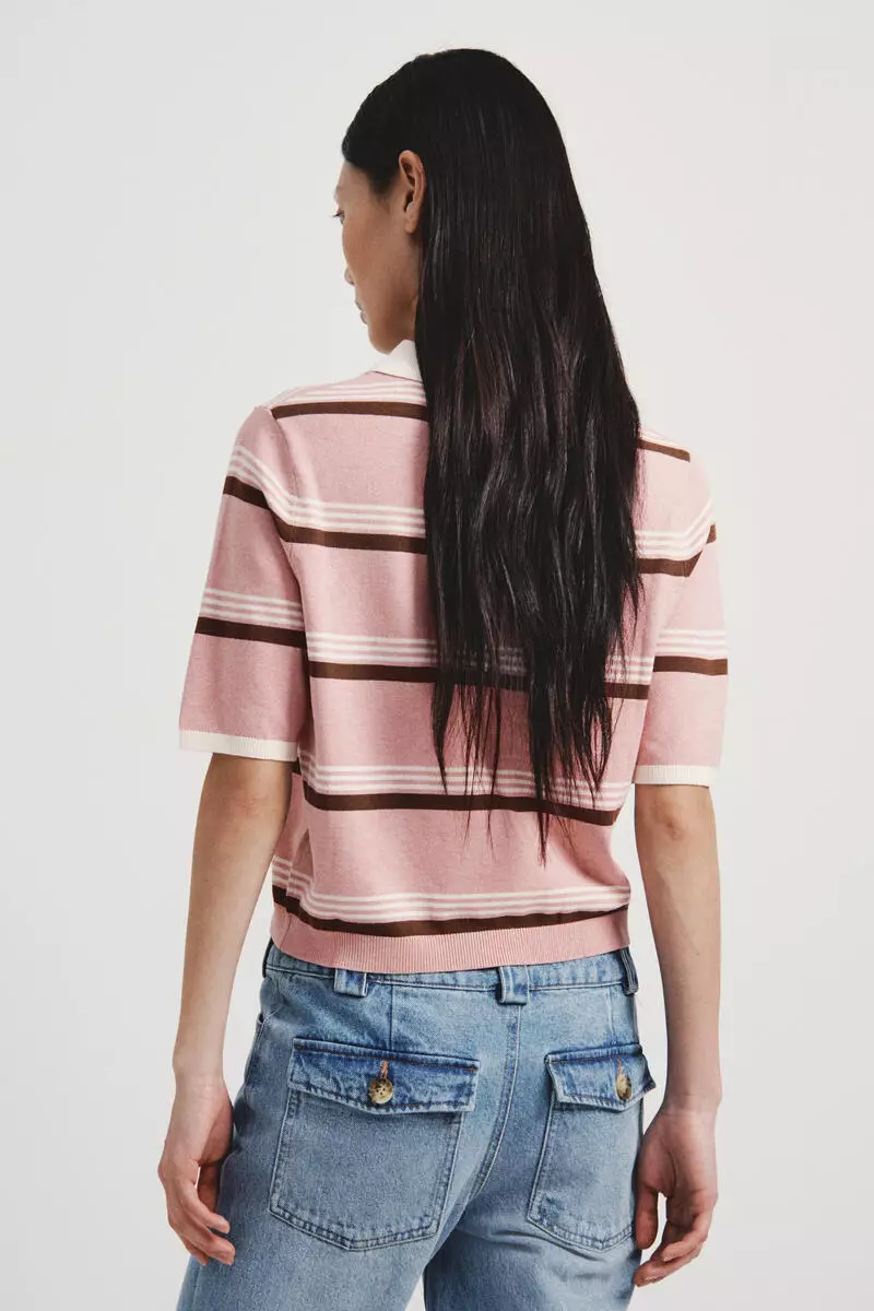 Fine-knit polo shirt