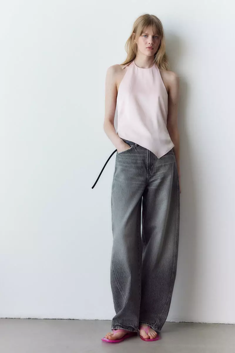 Asymmetric halterneck top