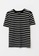LC WAIKIKI black Crew Neck Striped Short Sleeve Women's T-Shirt FB8AEAA448EA50GS_6