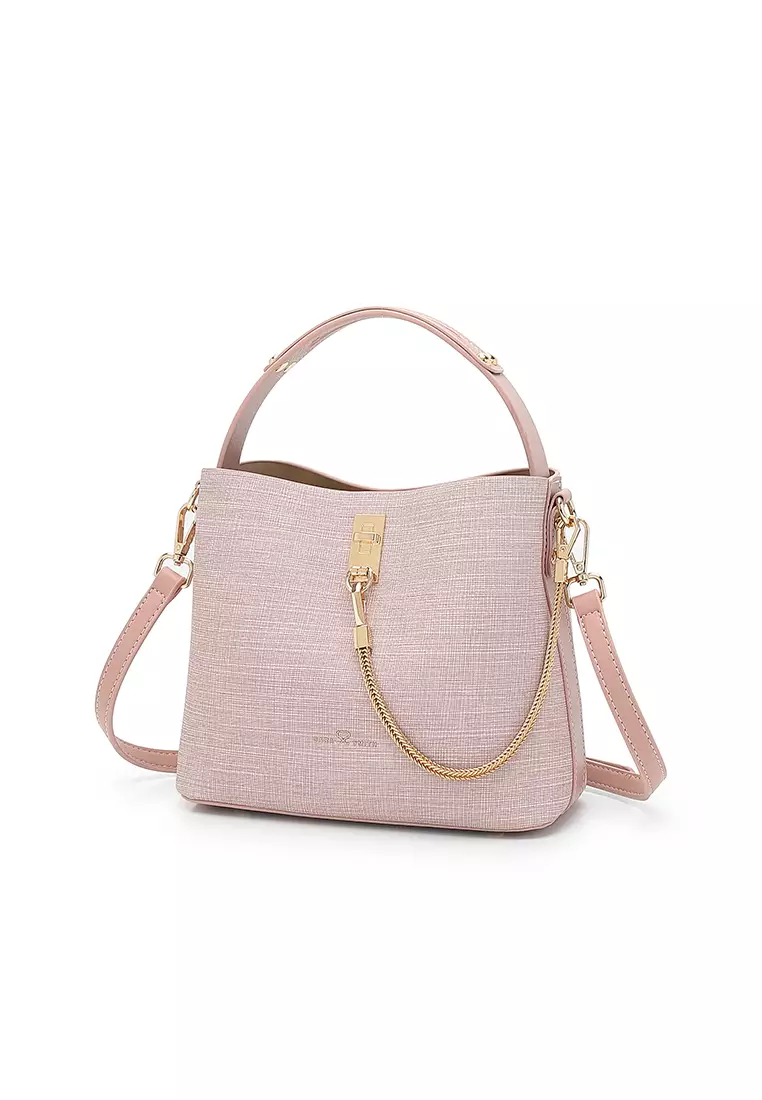 Women's Top Handle Bag / Sling Bag / Crossbody Bag (Tas Selempang / Tas Tangan) - Merah Jambu