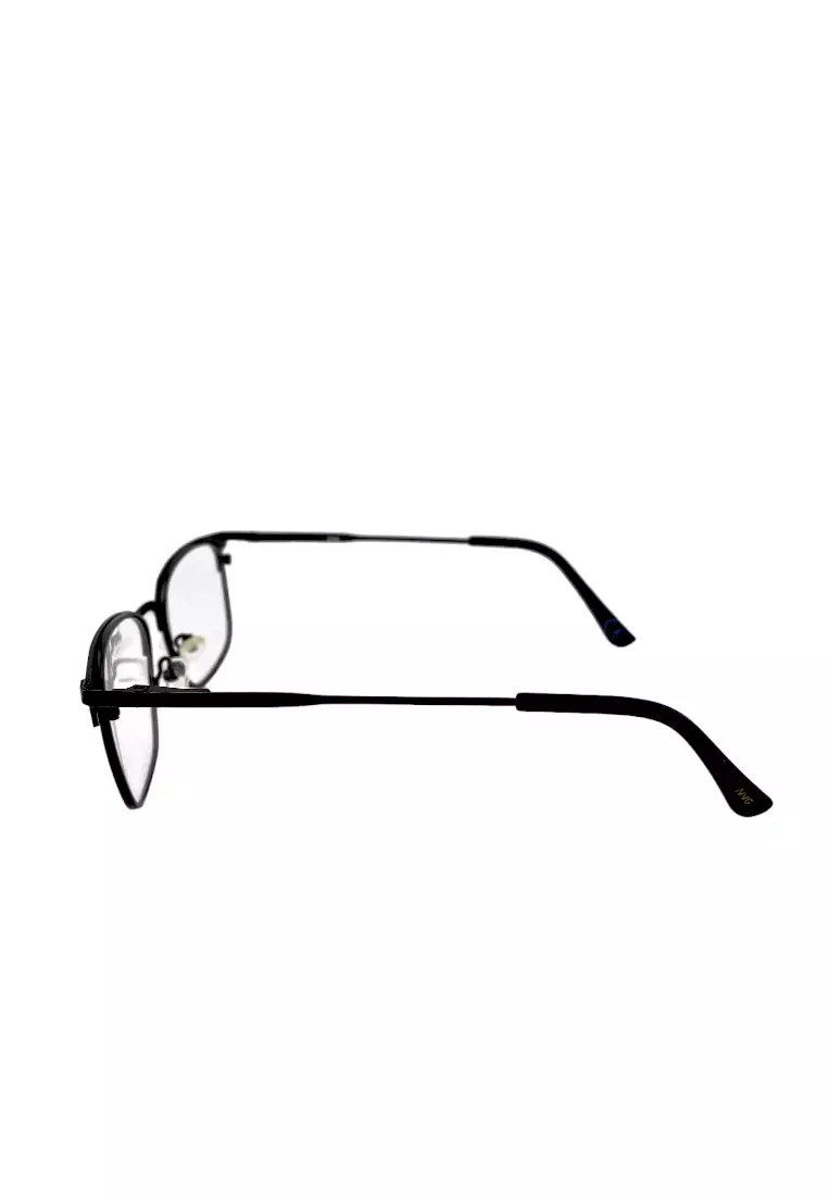 OPH Men's Square Frame Black Metal Optical Frame with Demo Lens OPHSC1120203