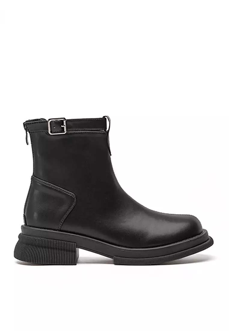 Discount on Twenty Eight Shoes  shoes - SKU: VANSA Cow Leather Buckle Platform Martin Boots VSW-B106