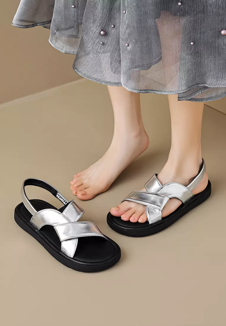 Simple Microfiber Leather Rome Sandals WW393-3