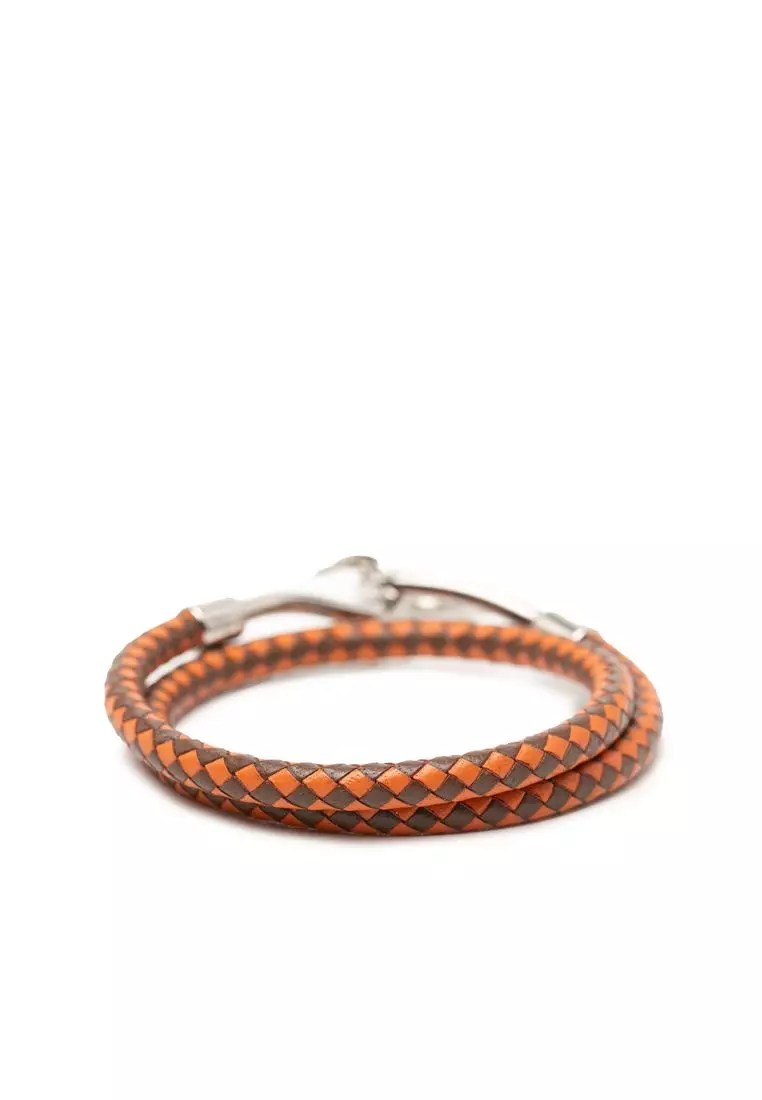 Bracelet Hermès Jumbo Double Tour - Cuir Noir, Fermoir Crochet, Acier Inoxydable - Neuf Sans Emballage