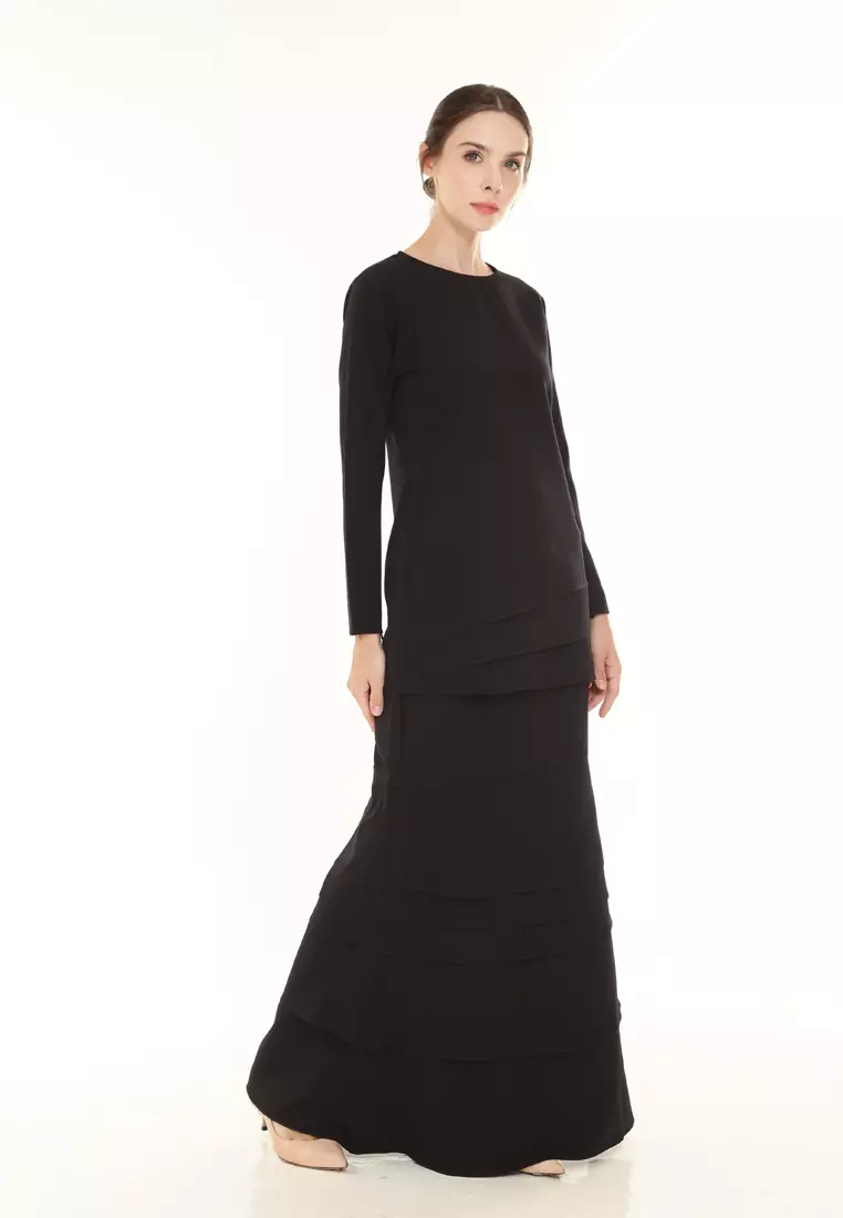 Isabella Multi Layer Kurung Modern in Black