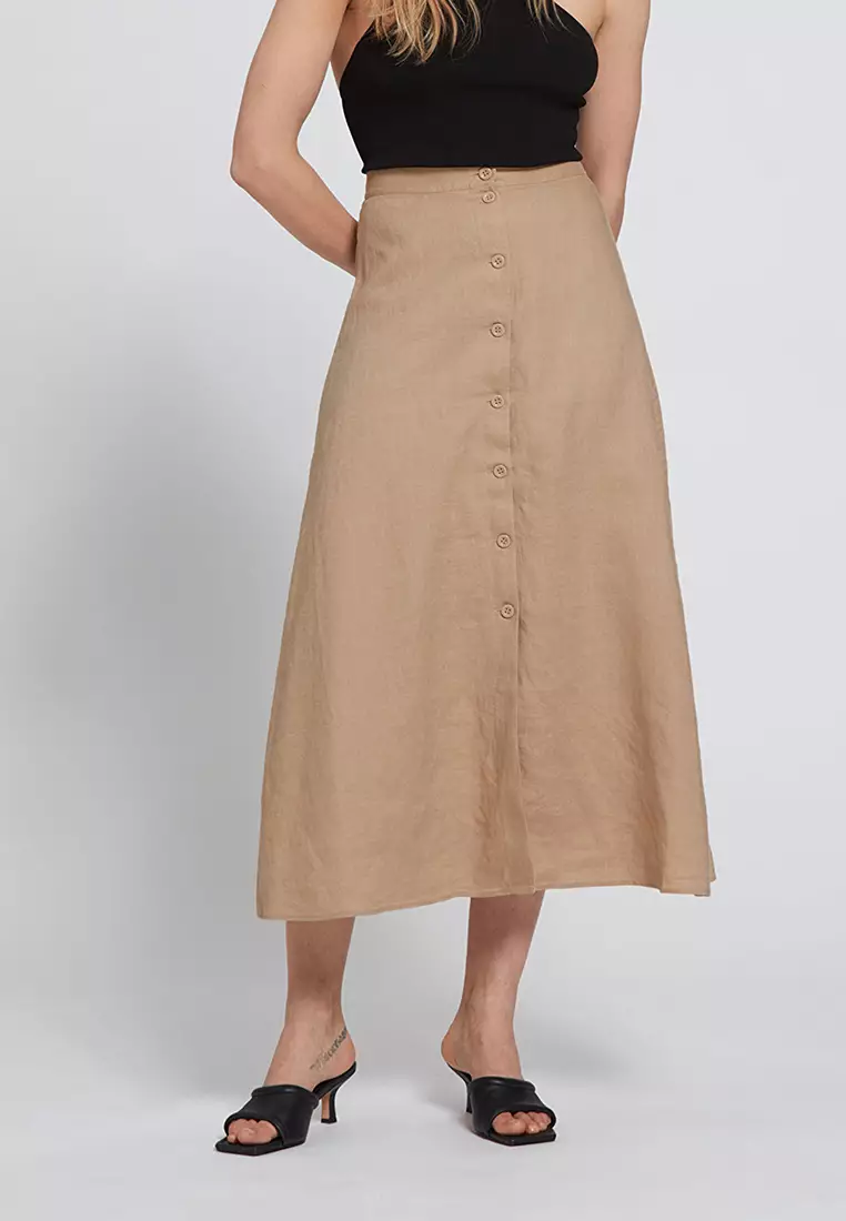 Uniqlo chino 2025 front button skirt