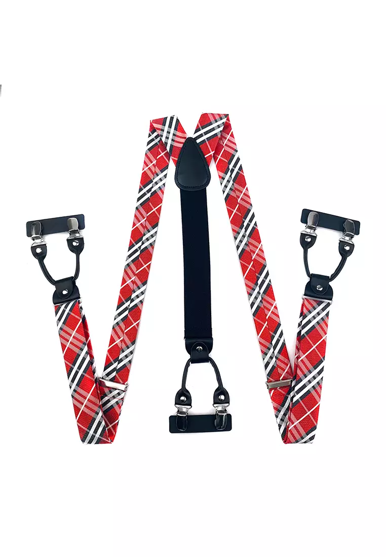 Buy Mooclife Men's Adjustable Elastic 6 Clips Suspenders 2024