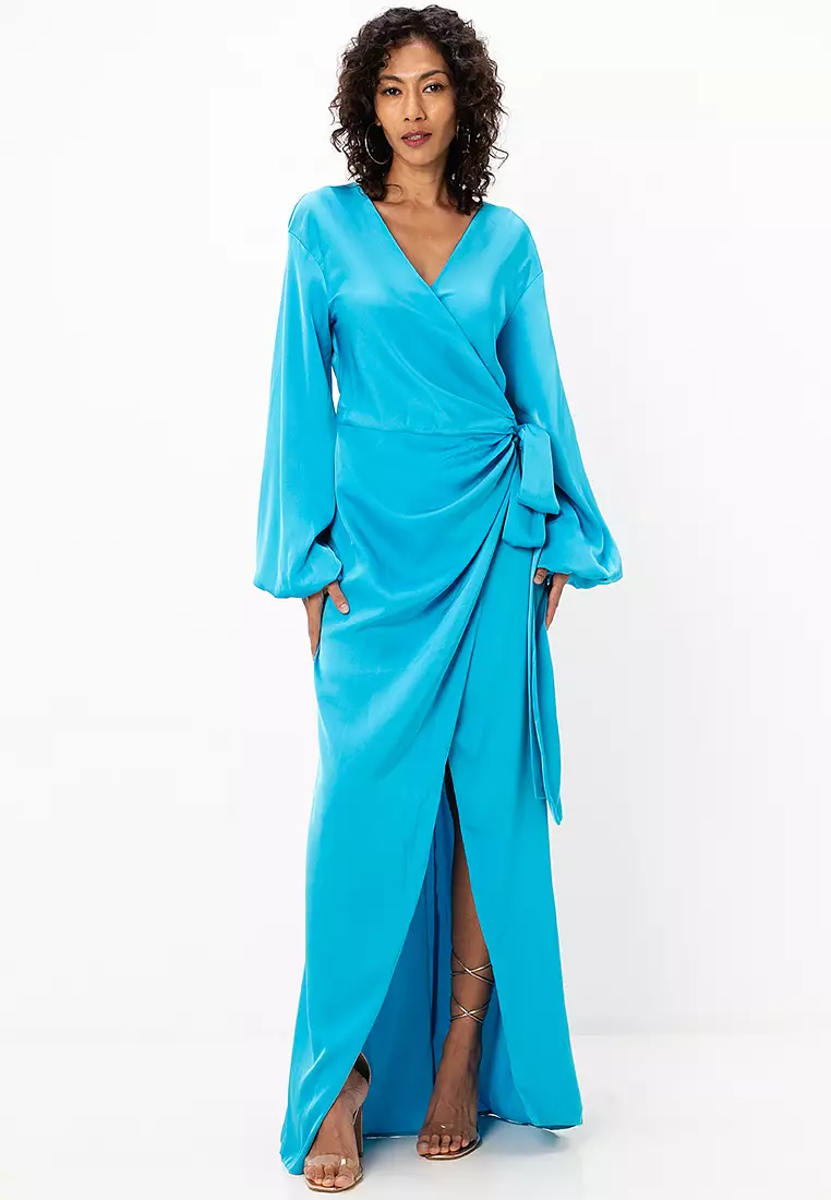 Asos long sleeve wrap dress deals