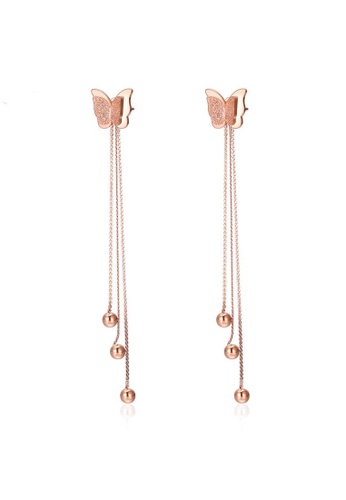 Air Jewellery gold Luxurious Bow Earring In Rose Gold BD984ACE2EDD9CGS_1