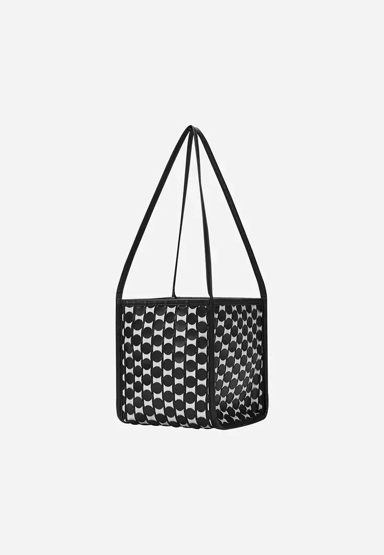 Kwani Handmade Weaving Tote Medium Black White