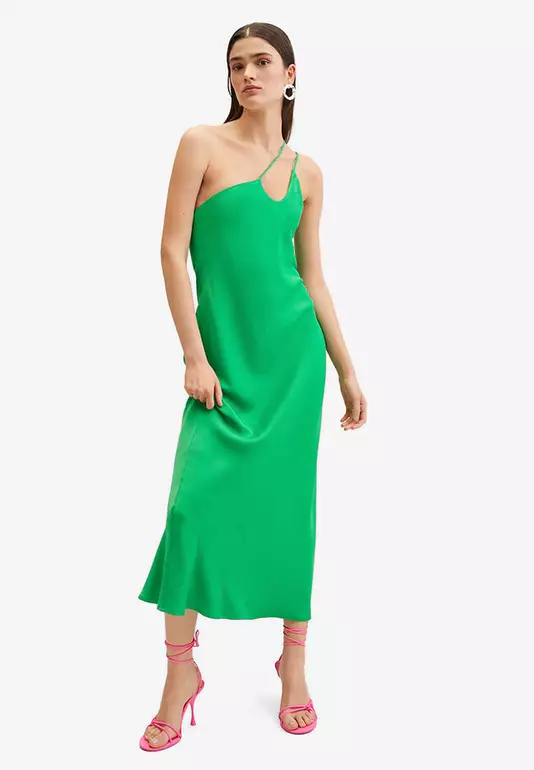 Asymmetrical Satin Dress
