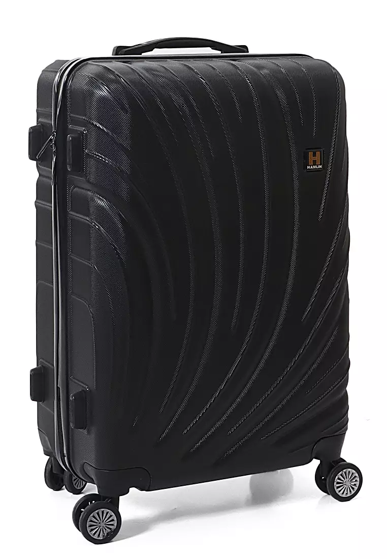 Austin Koper Unisex Size 24 Inch Large Compartment Suitcase Tas Travel Number Code Lock Material Fiber ABS ORIGINAL - Black
