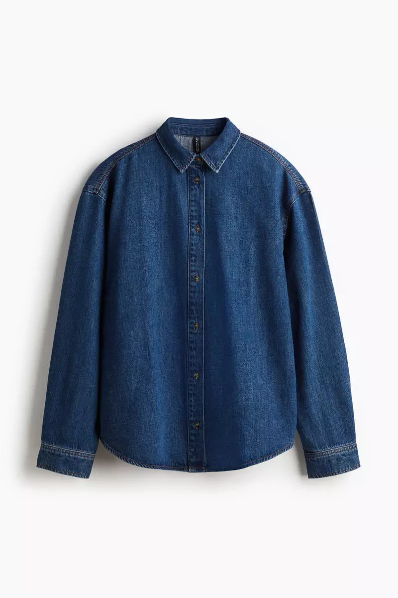 Oversized denim shirt