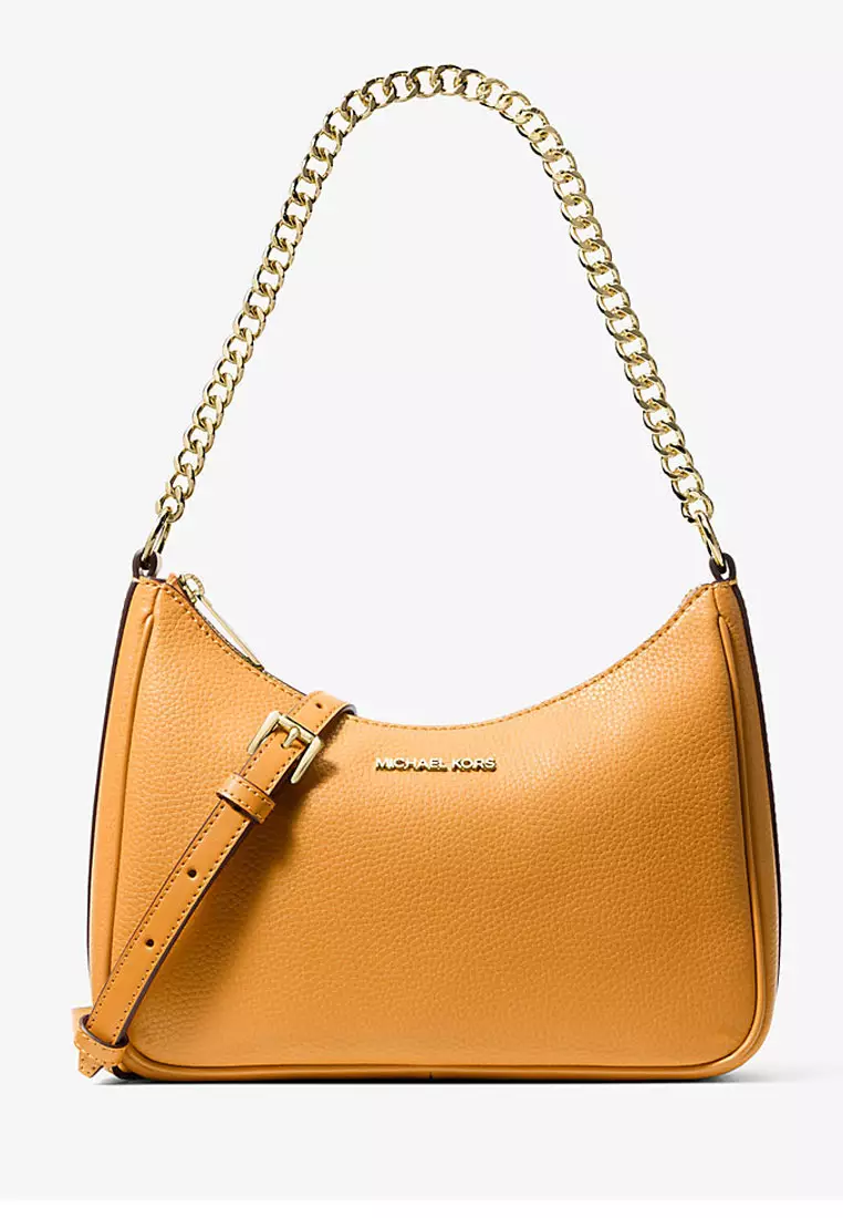 Jet Set Large Pebbled Leather Convertible Crossbody Bag