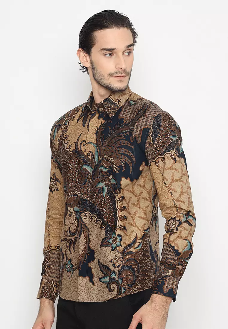 Kemeja Batik Pria Slimfit Adiwijaya - Navy