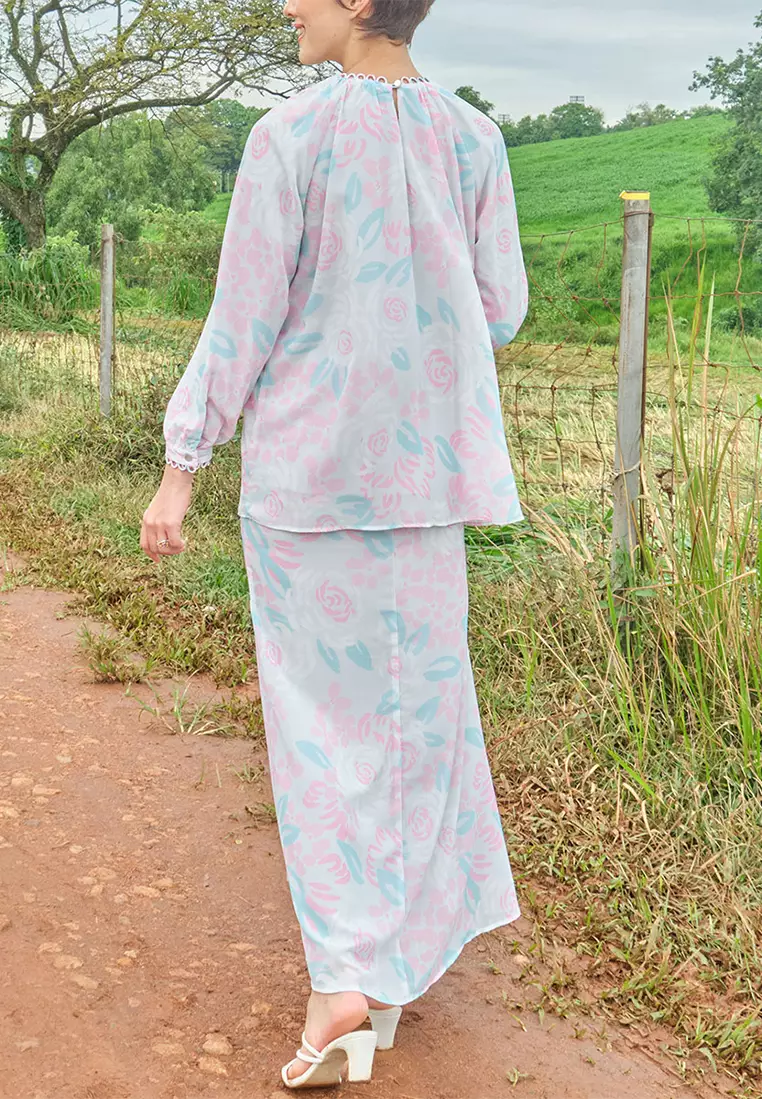 Rusila Blouse & Skirt - Grey Rose Art