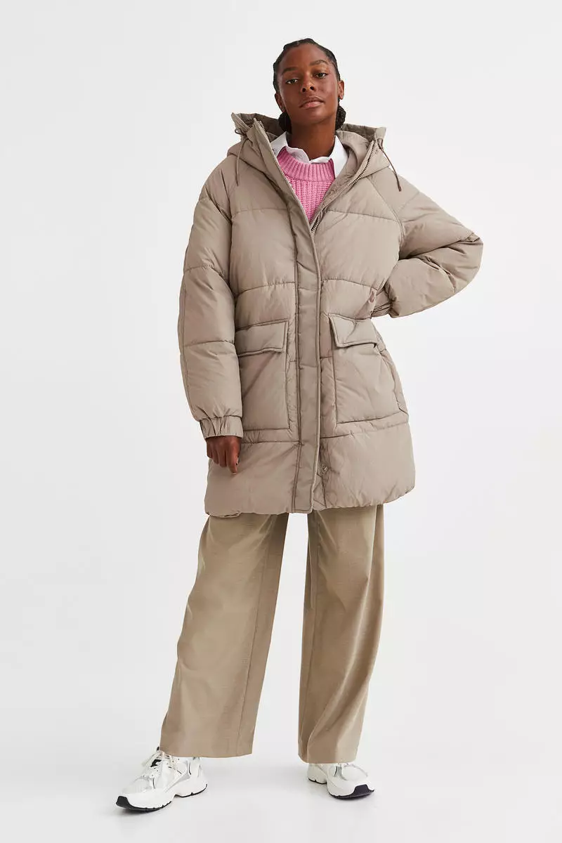 H&m beige puffer 2025 coat