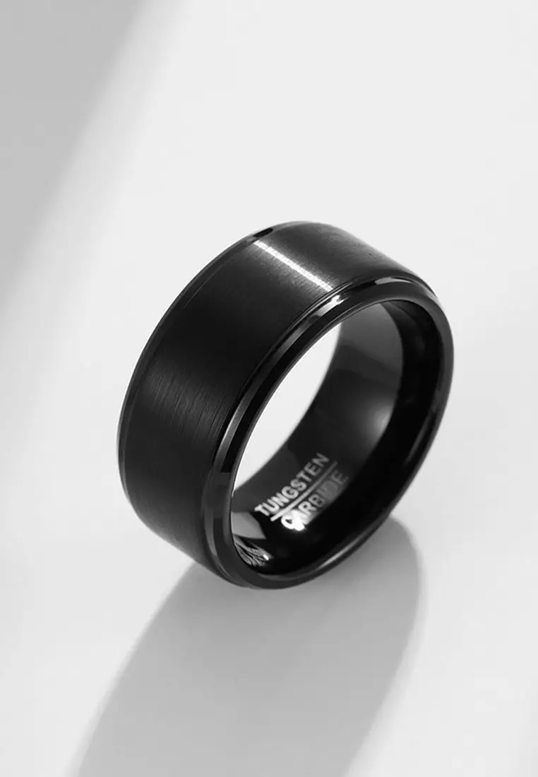 HAPPY FRIDAYS 10mm Minimalist Chic Brushed Tungsten Carbide Ring JW QF ...