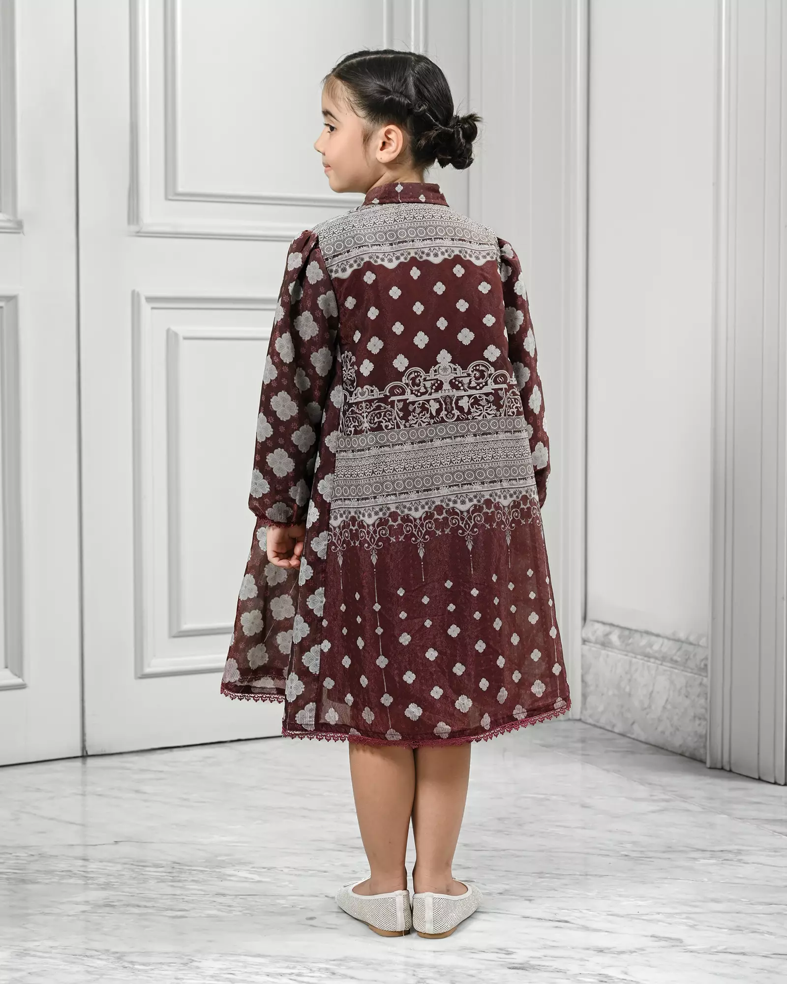 Geulis.id KIDS ALUSYA MIDI DRESS / DRESS ANAK / BAJU LEBARAN - WINE