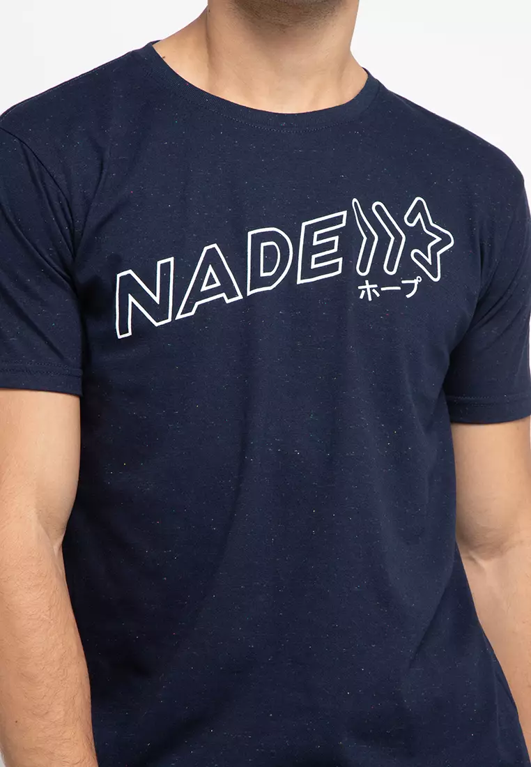 Nade NT247 nadestar slanted outline nap T-shirt anti kusut Navy