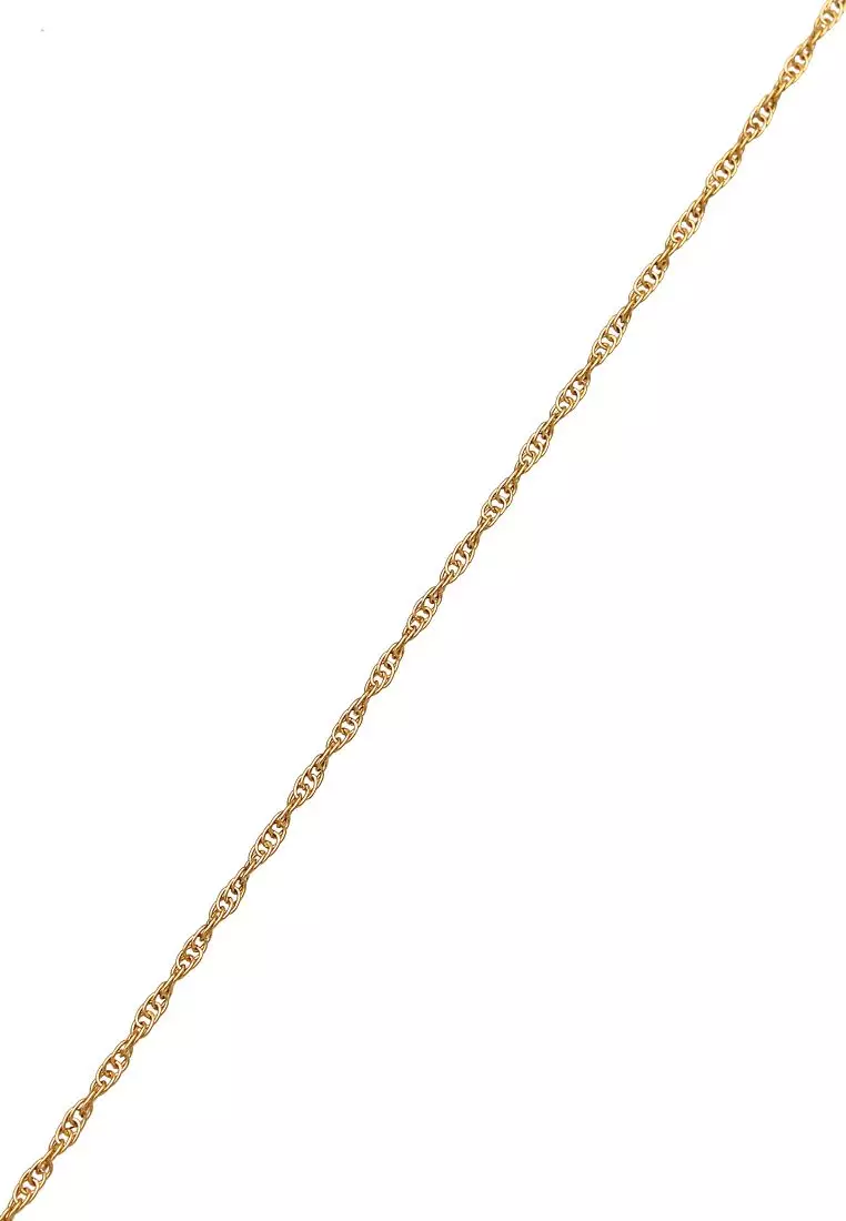 EXCLUSIVE Kalung Perhiasan Perak 925 Pria Basic Links Twisted Gold Plated