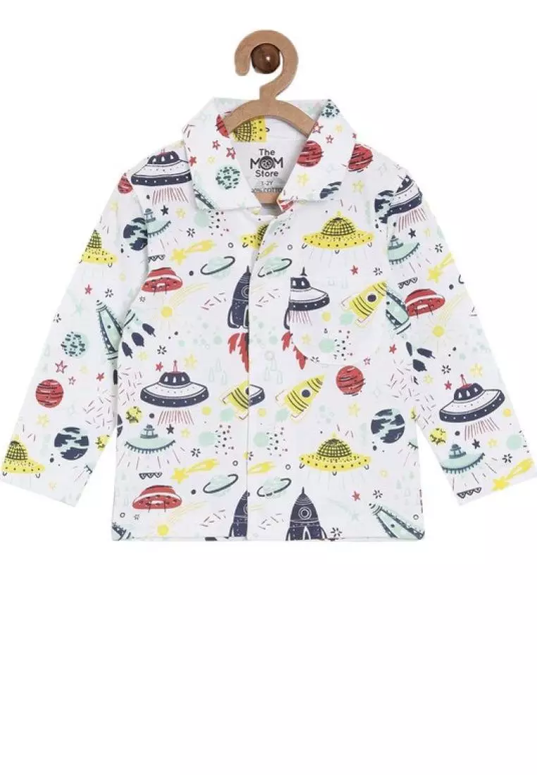 The Mom Store Kids Pajama Set Pack Of 3 City Drive, Tour to Space & Up in the Air - Multicolor