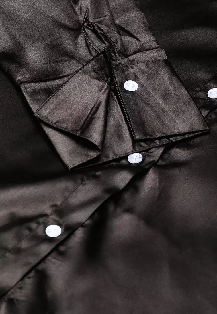 Buy London Rag Black Long Sleeve Satin Shirt Blouse 2024 Online