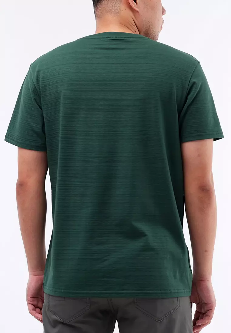 Round Neck Streaky Short Sleeves T-Shirt