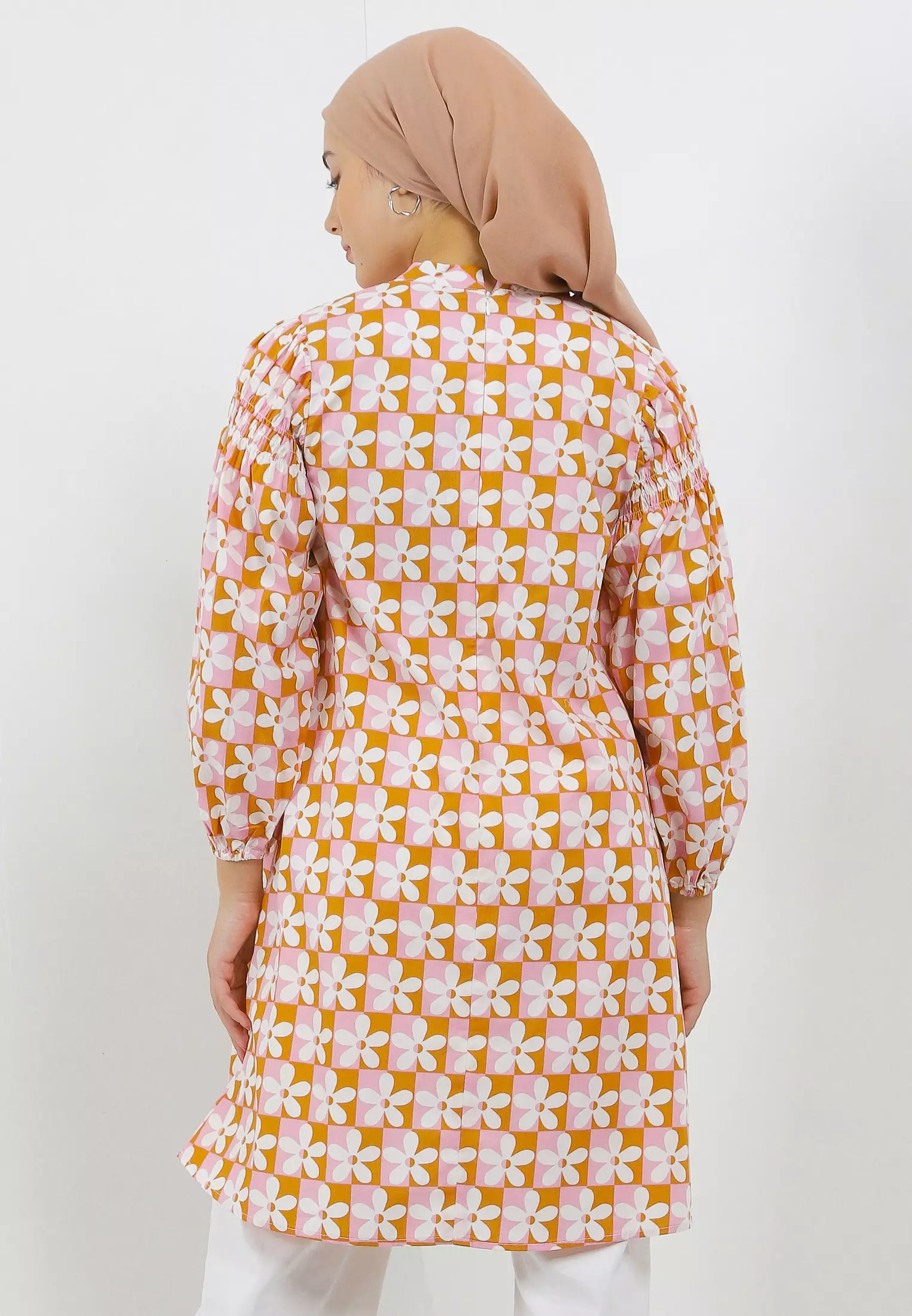 MFMW Likia Tunik Pink Motif Bunga