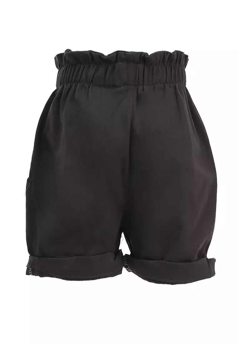 Milly Celana Pendek Anak Perempuan Short Chinos Motif Polos Pinggang Karet Material Cotton Twill ORIGINAL - Dark Gray