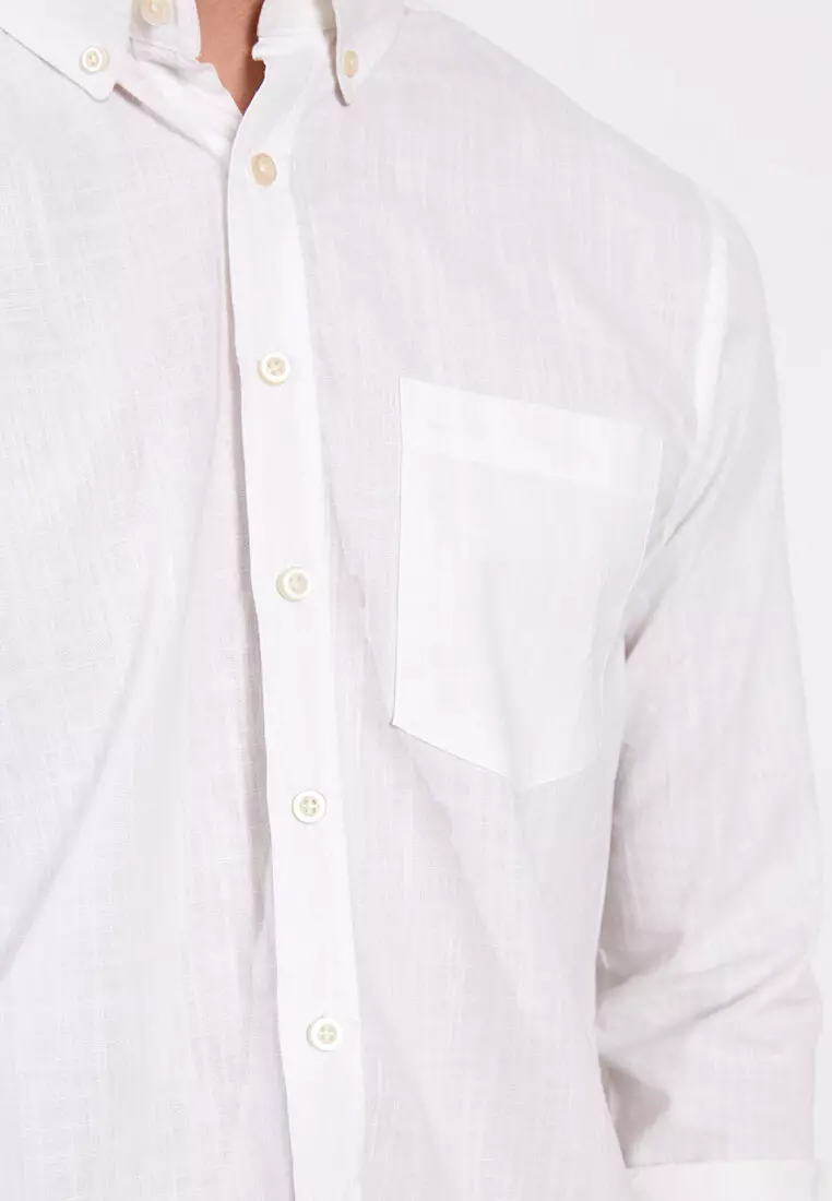 Regular Fit Long Sleeve Linen Men's Shirt