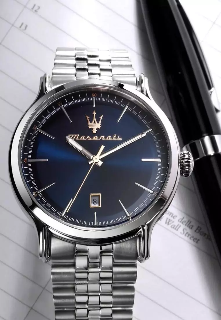 Maserati Epoca Blue Dial Rose Gold Mesh Strap Watch For Women - R8853118503