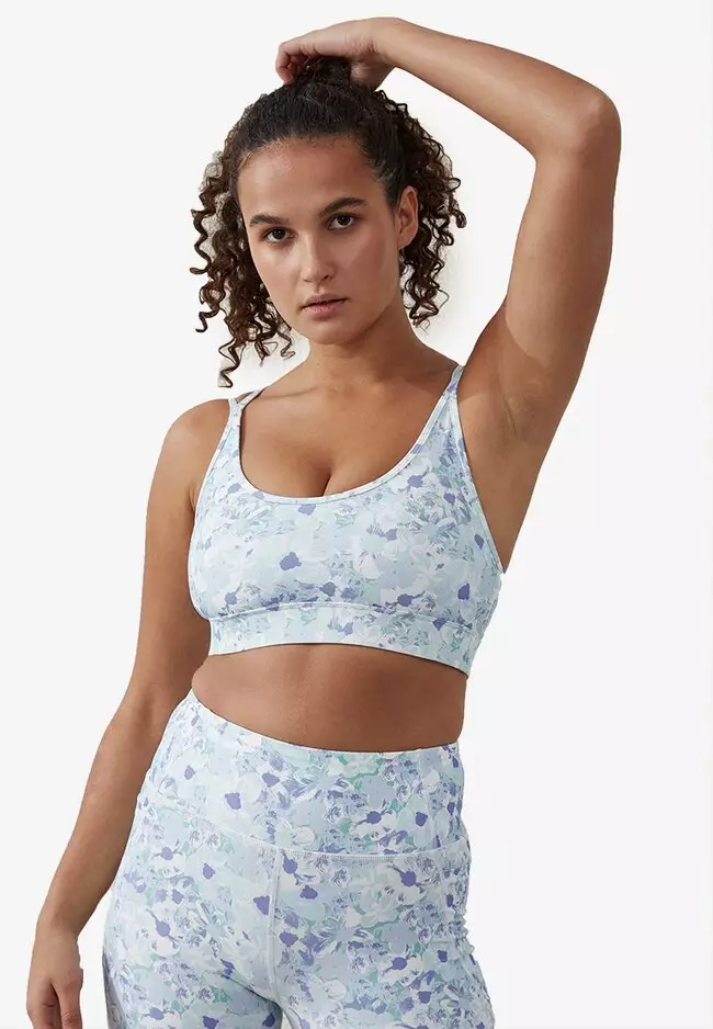 Buy Cotton On Body Smoothing Strappy Sports Bra in Painterly Floral Silky  Blue 2024 Online