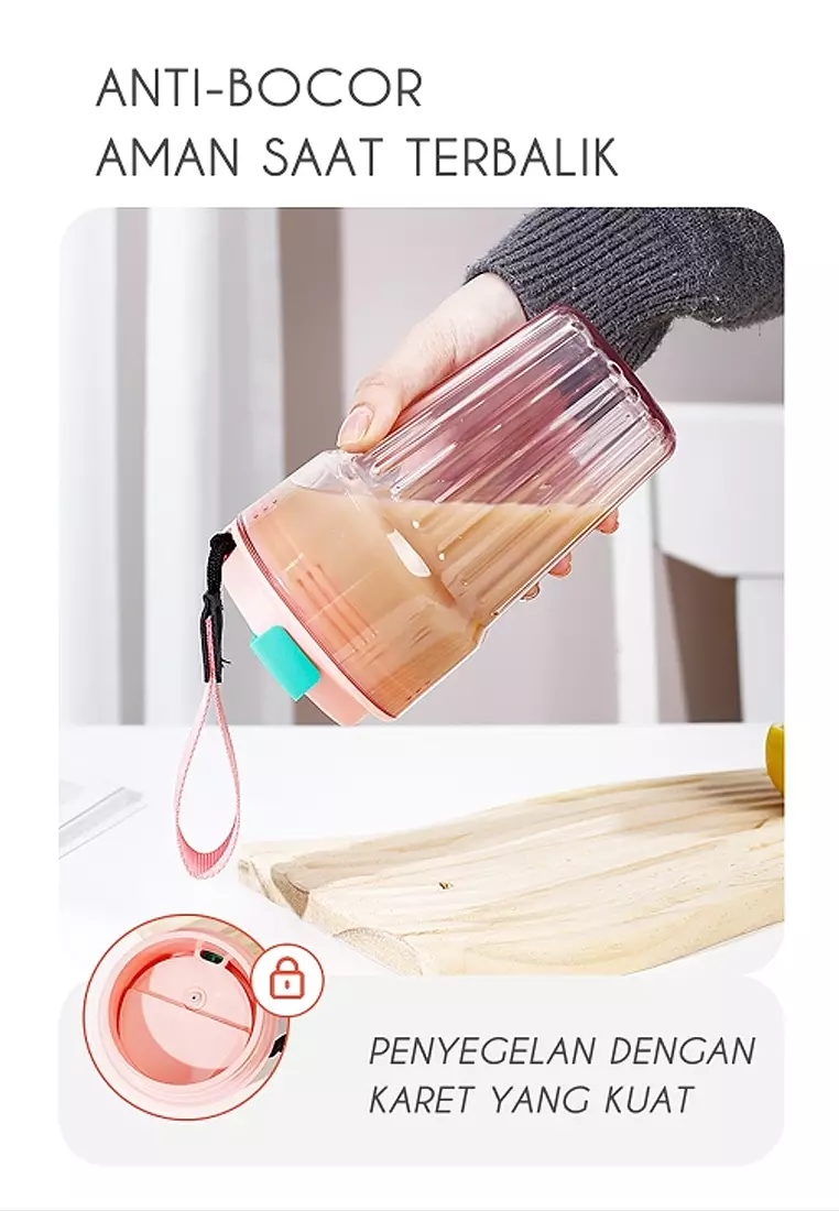 Wakakids Gelas Portable Transparan Mug Travel Coffee Cup BPA Free 480ml Kode 267 Hijau