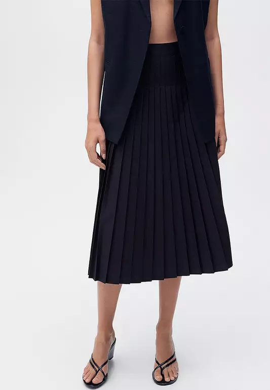 Pleated Midi Skirt