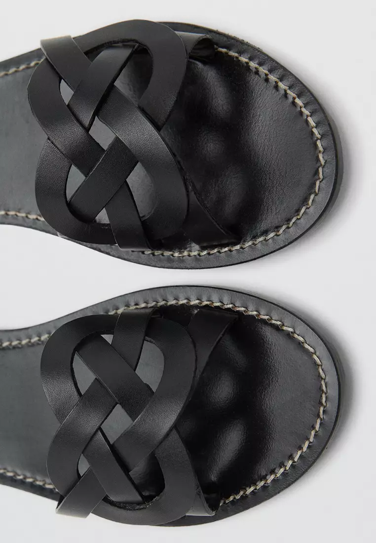 Buy Mango Leather Sandals With Intertwined Strap Online | ZALORA Malaysia