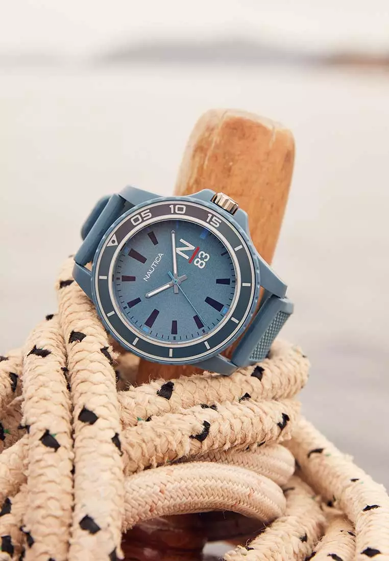 Nautica N83 Finn World Uomo Orologio Subacqueo Acciaio Inox E Silicone Blu Modello NAPFWF203 - 2