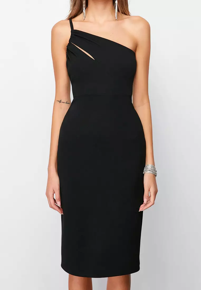 Fitted Cut Out Midi Dress