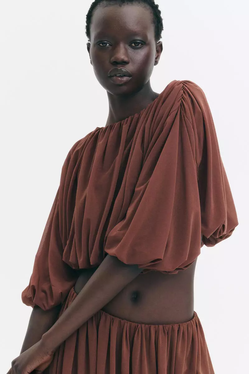 Bubble-hem cropped top