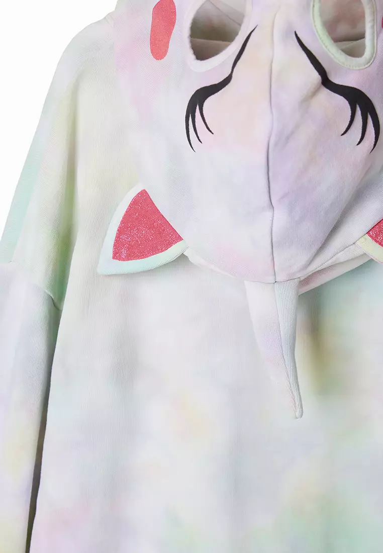 Desigual Girl Tie-dye unicorn hoodie.