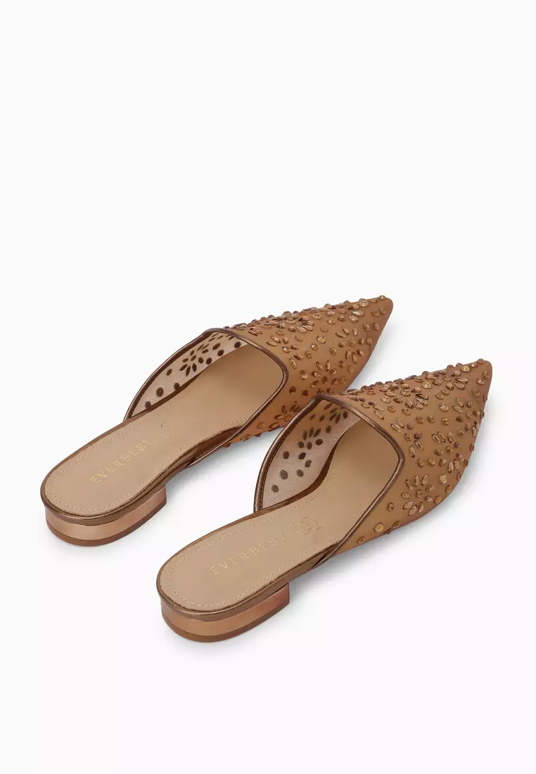 NAROLIN (Bronze) - Women's Leather Mules