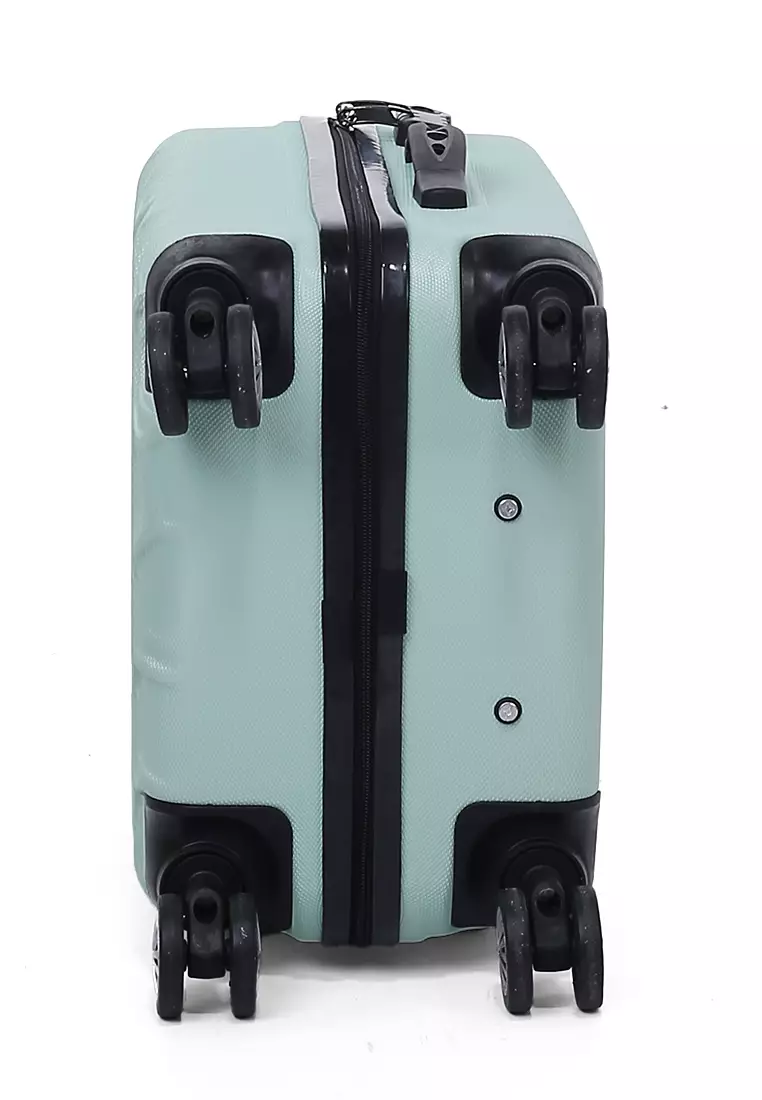 Carlton Koper Hardcase Desain Hexagon Size 20 Inch Suitcase Unisex with Rear Compartment Rubber Slot Material ABS+PVC Coated ORIGINAL - Mint