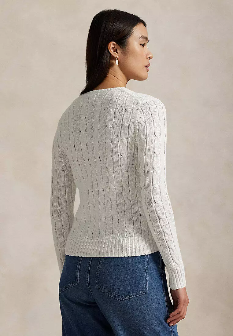 Cable-Knit Cotton Crewneck Sweater